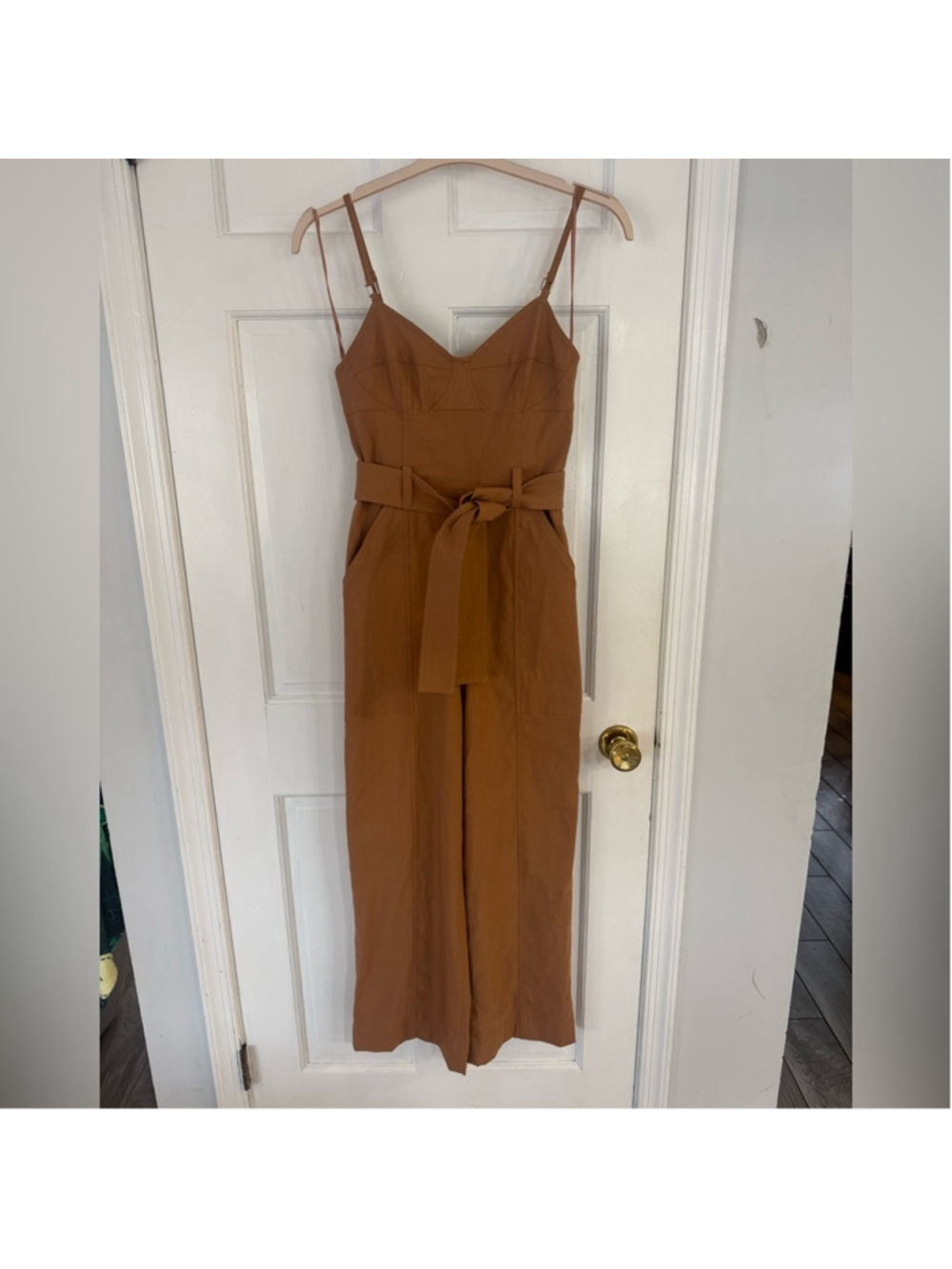 A.L.C. Mila Tan Jumpsuit, Noisette - Picture 7 of 11